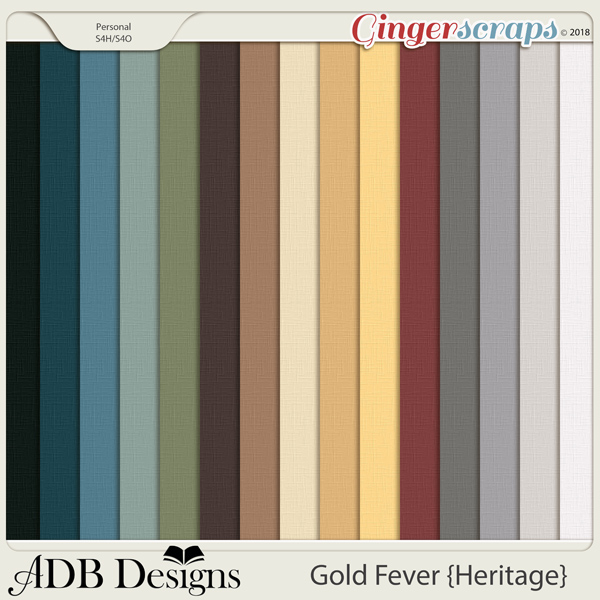 Gold Fever Heritage Cardstock Solids  by ADB Designs