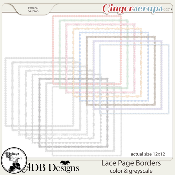 Heritage Resource - Lace Page Borders by ADB Designs