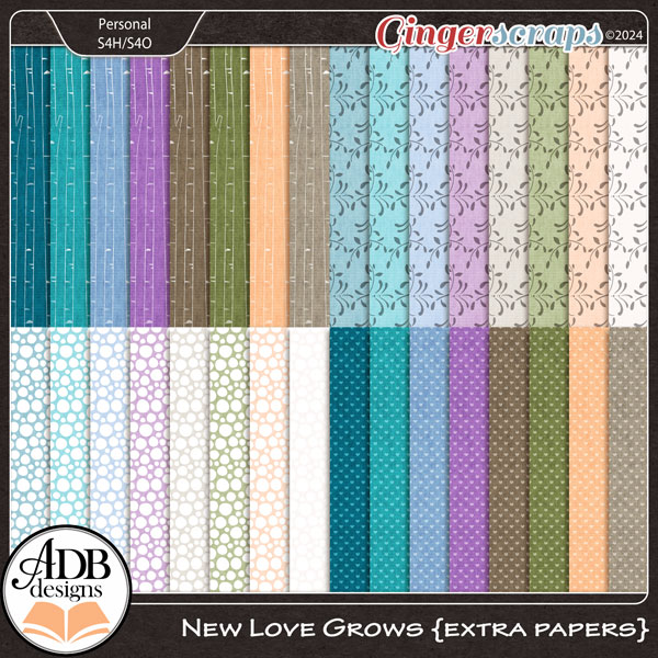 New Love Grows Extra Papers by ADB Designs