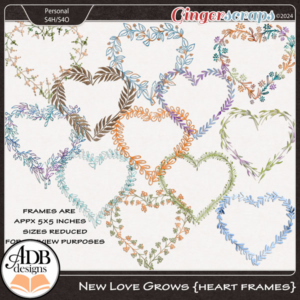 New Love Grows Heart Frames by ADB Designs