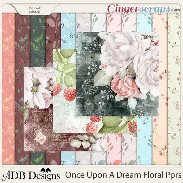 Once Upon A Dream Floral Paper by ADB Designs