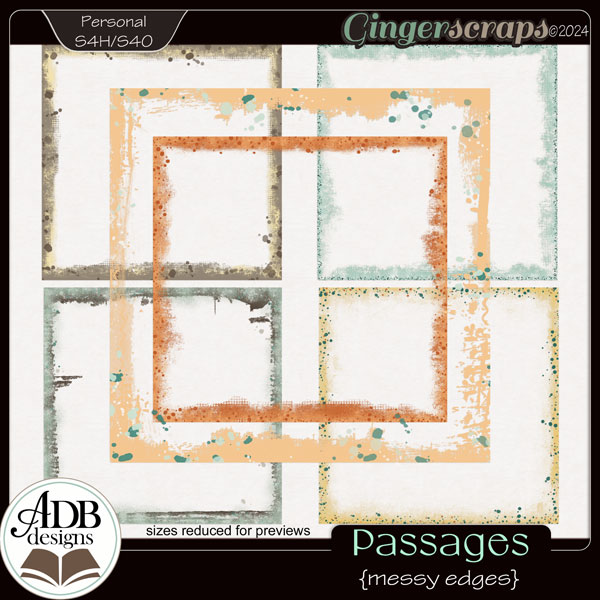 Passages Messy Edge Page Borders by ADB Designs