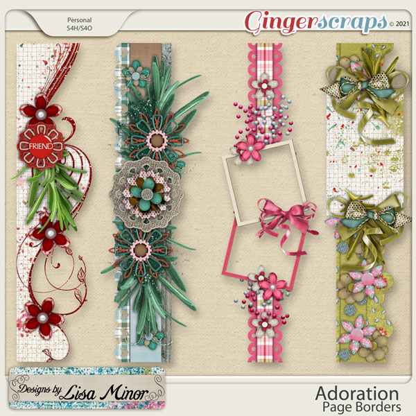 Adoration Page Borders from Designs by Lisa Minor