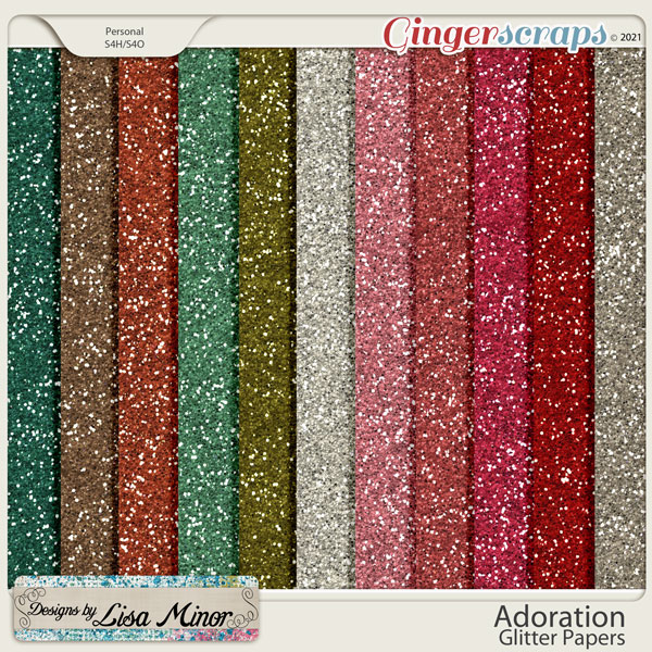 Adoration Glitter Papers from Designs by Lisa Minor