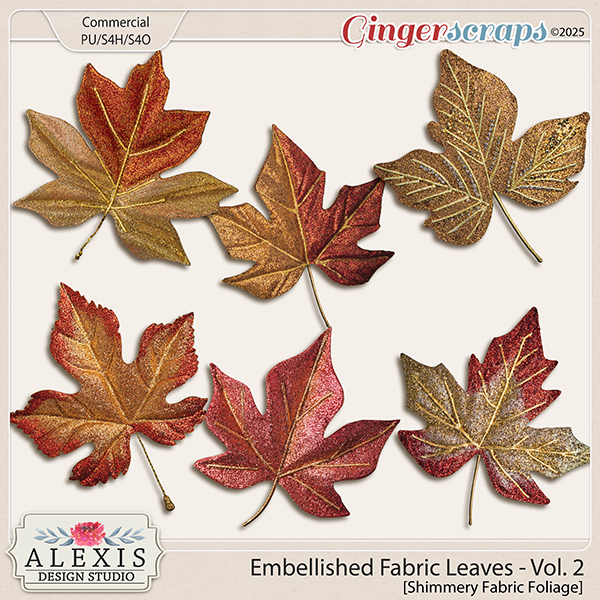 CU - Embellished Fabric Leaves Vol. 2