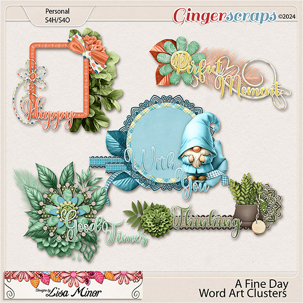 A Fine Day Word Art Clusters from Designs by Lisa Minor