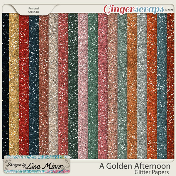 A Golden Afternoon Glitter Papers from Designs by Lisa Minor