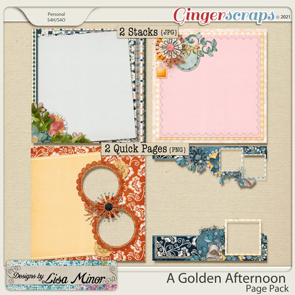 A Golden Afternoon Page Pack from Designs by Lisa Minor