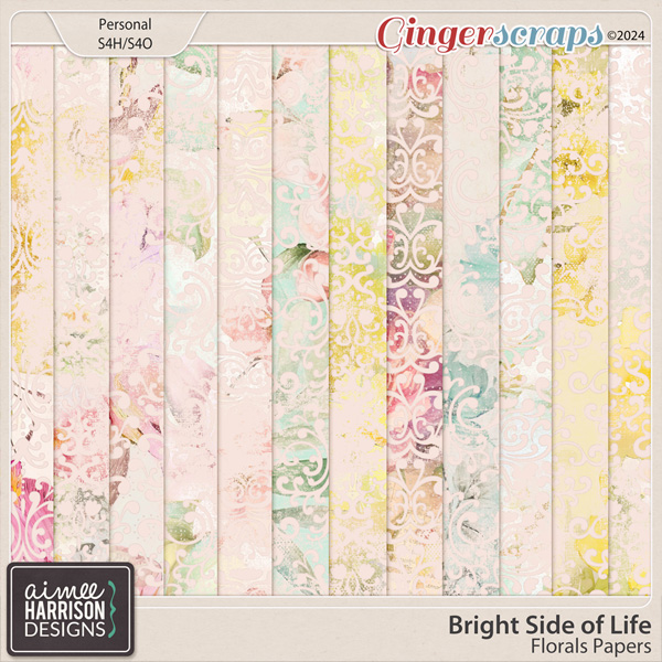 Bright Side of Life Floral Papers by Aimee Harrison