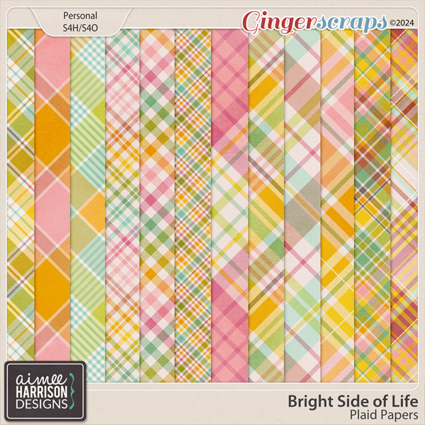 Bright Side of Life Plaid Papers by Aimee Harrison