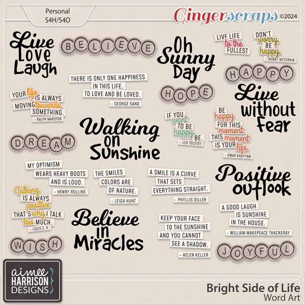 Bright Side of Life Word Art by Aimee Harrison