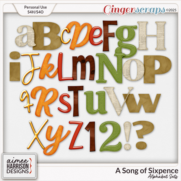 A Song of Sixpence Alphabet Sets by Aimee Harrison