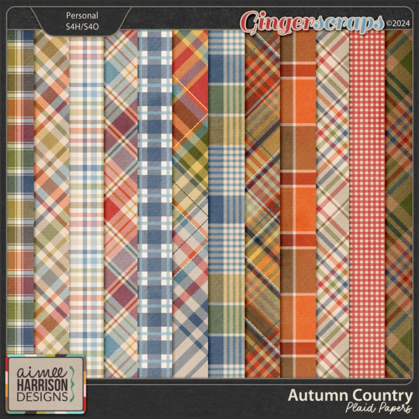 Autumn Country Plaid Papers by Aimee Harrison