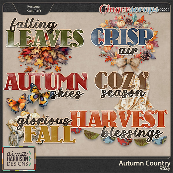 Autumn Country Titles by Aimee Harrison