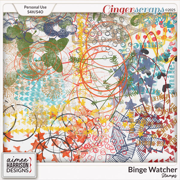 Binge Watcher Stamps by Aimee Harrison