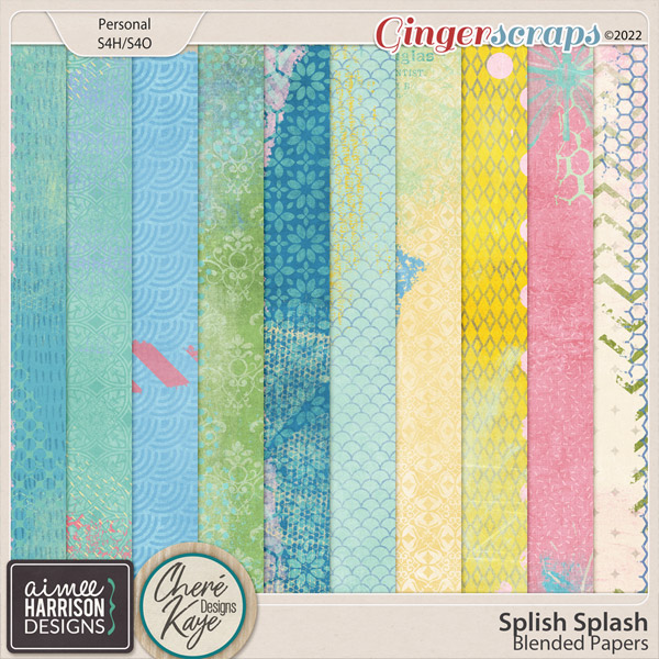 Splish Splash Blended Papers by Aimee Harrison and Chere Kaye Designs