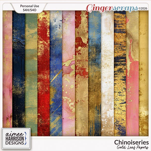 Chinoiseries Gold Leaf Papers by Aimee Harrison
