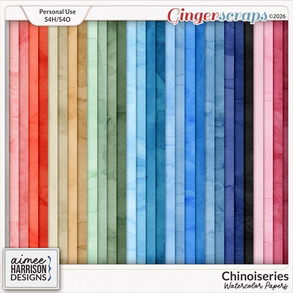 Chinoiseries Watercolor Papers by Aimee Harrison