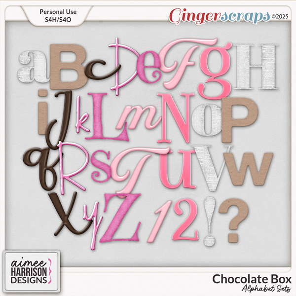 Chocolate Box Alphabet Sets by Aimee Harrison