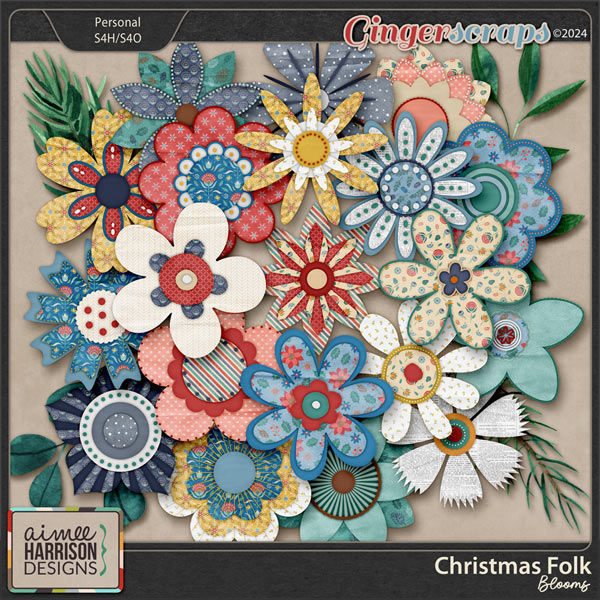 Christmas Folk Blooms by Aimee Harrison