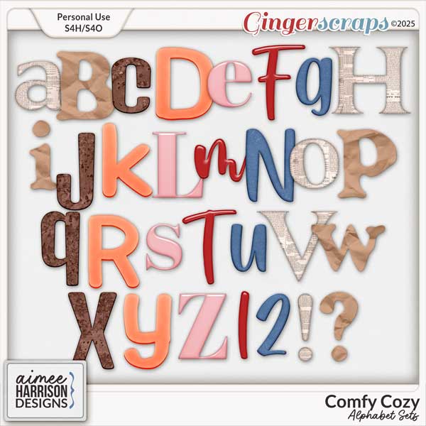 Comfy Cozy Alphabet Sets by Aimee Harrison