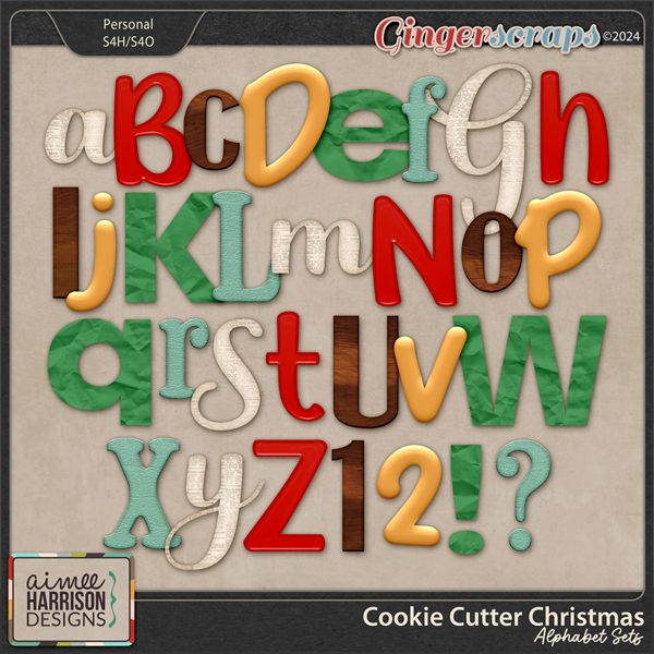 Cookie Cutter Christmas Alphabet Sets by Aimee Harrison