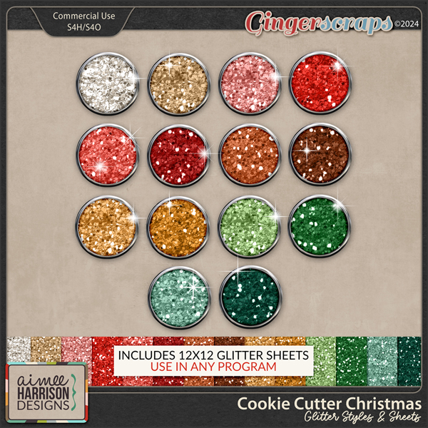 Cookie Cutter Christmas Glitters by Aimee Harrison