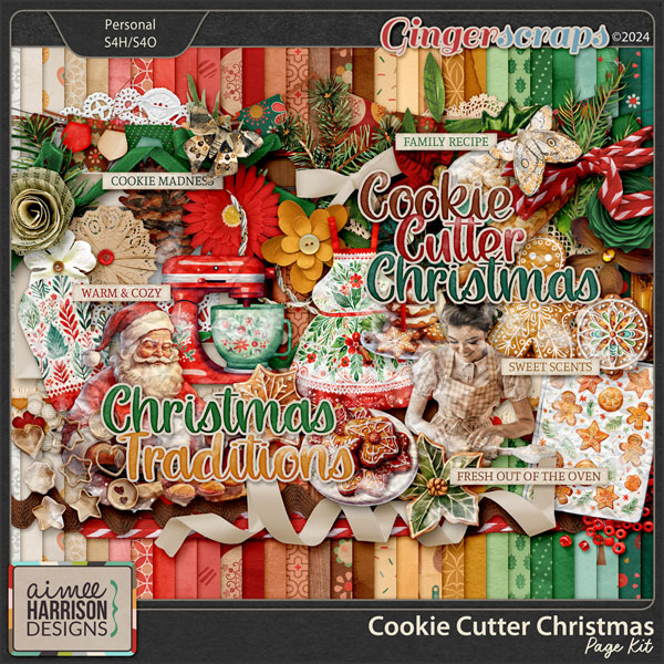 Cookie Cutter Christmas Page Kit by Aimee Harrison