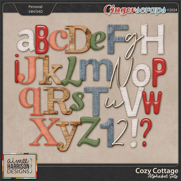 Cozy Cottage Alphabet Sets by Aimee Harrison