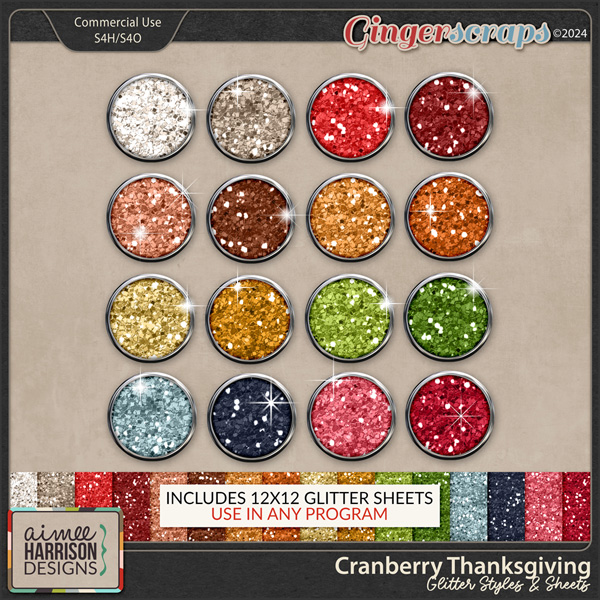 Cranberry Thanksgiving Glitters by Aimee Harrison