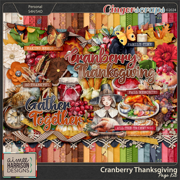 Cranberry Thanksgiving Page Kit by Aimee Harrison