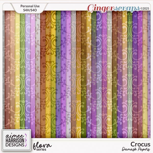Crocus Damask Papers by Aimee Harrison