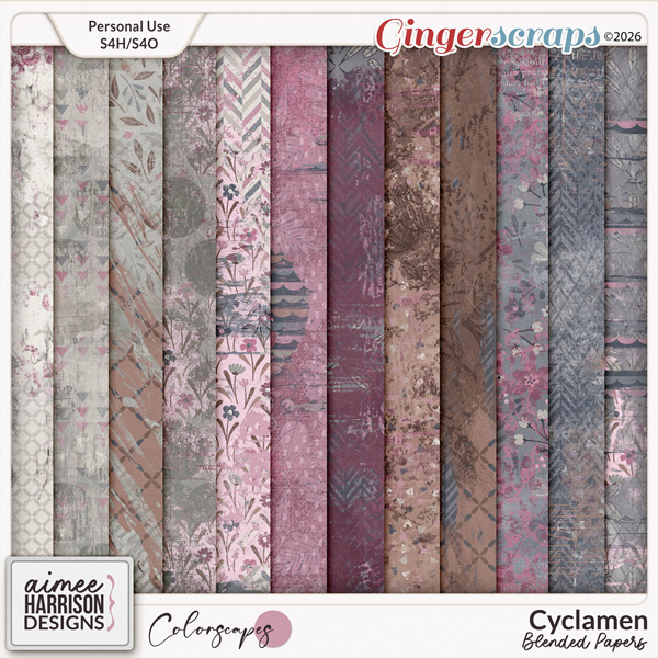 Cyclamen Blended Papers by Aimee Harrison