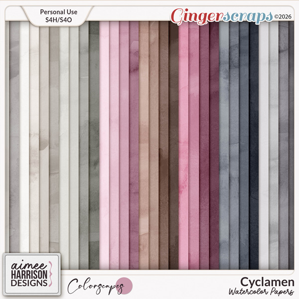 Cyclamen Watercolor Papers by Aimee Harrison