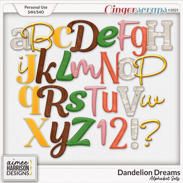 Dandelion Dreams Alphabet Sets by Aimee Harrison