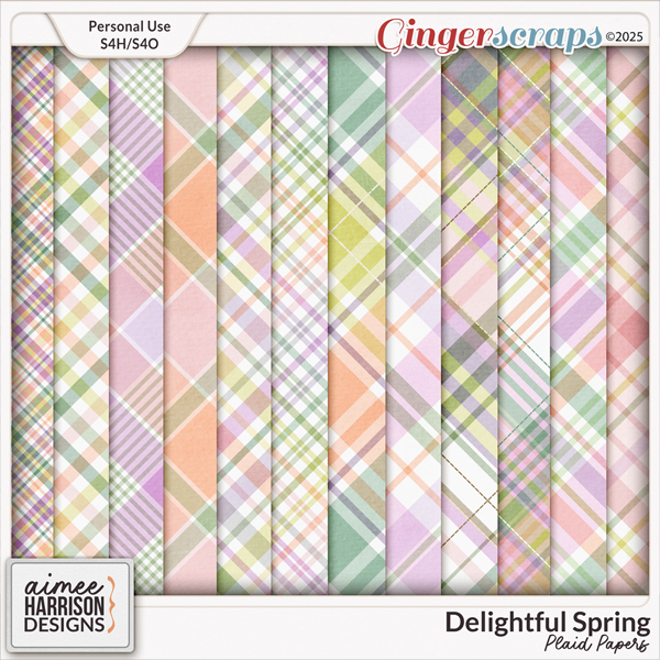 Delightful Spring Plaid Papers by Aimee Harrison