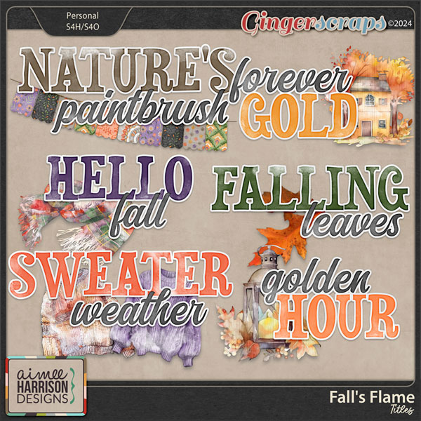 Fall's Flame Titles by Aimee Harrison