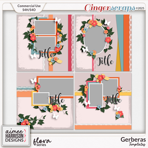 Gerberas Templates by Aimee Harrison