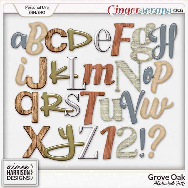 Grove Oak Alphabet Sets by Aimee Harrison