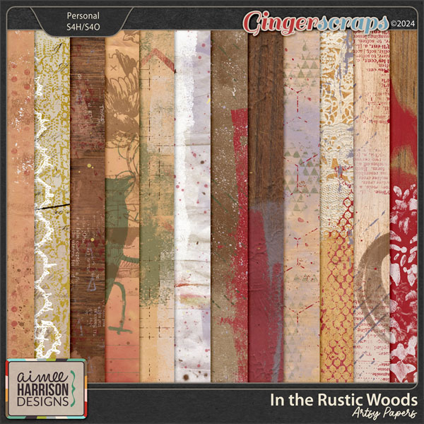 In the Rustic Woods Artsy Papers by Aimee Harrison