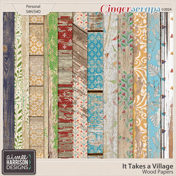 It Takes a Village Wood Papers by Aimee Harrison