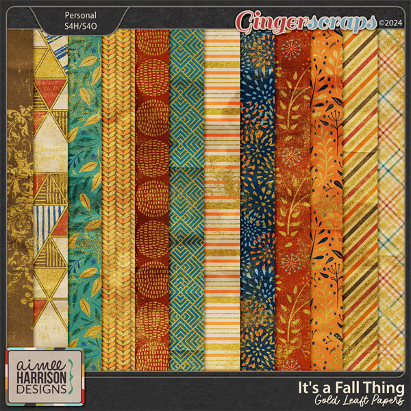 It's a Fall Thing Gold Leaf Papers by Aimee Harrison