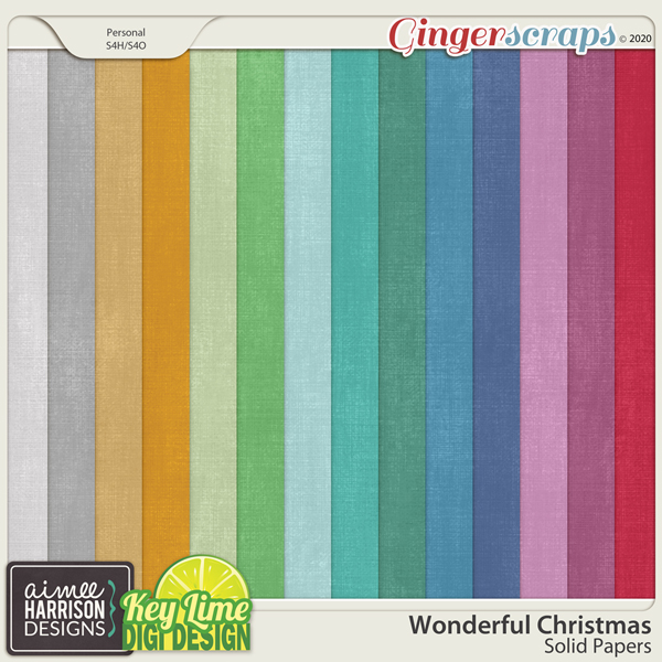 Wonderful Christmas Solid Papers by Aimee Harrison and Key Lime Digi Design