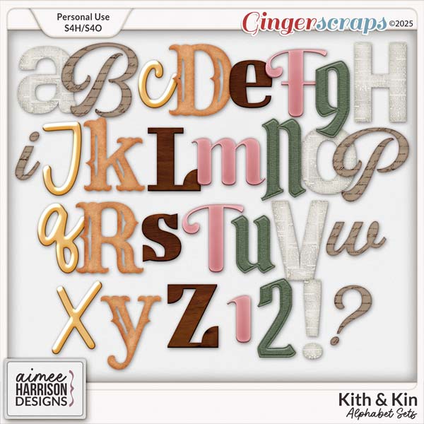 Kith & Kin Alphabet Sets by Aimee Harrison