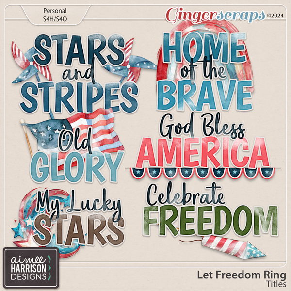 Let Freedom Ring Titles by Aimee Harrison