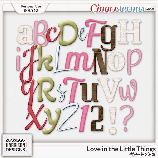 Love in the Little Things Alphabet Sets by Aimee Harrison