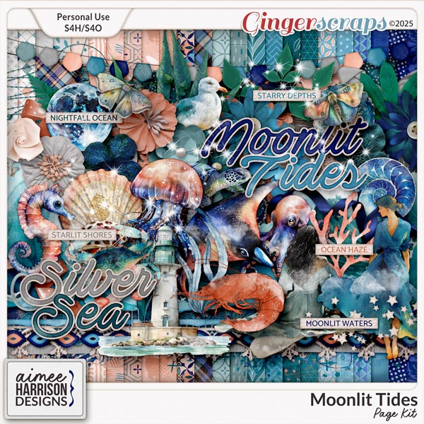 Moonlit Tides Page Kit by Aimee Harrison