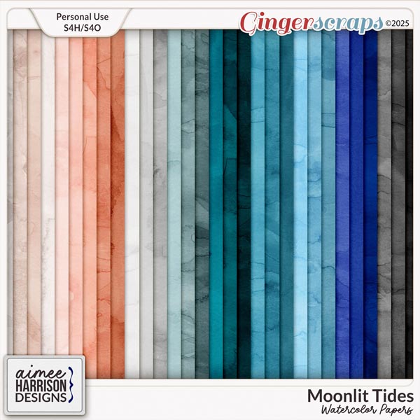 Moonlit Tides Watercolor Papers by Aimee Harrison