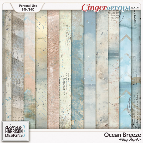 Ocean Breeze Artsy Papers by Aimee Harrison