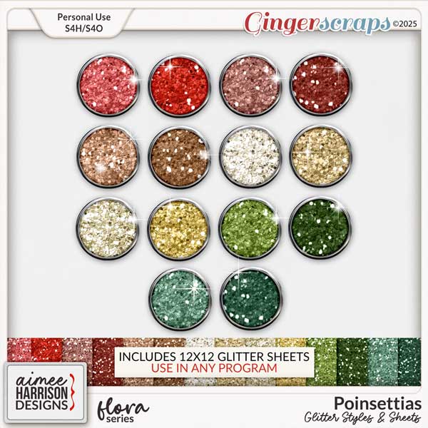 Poinsettias Glitters by Aimee Harrison